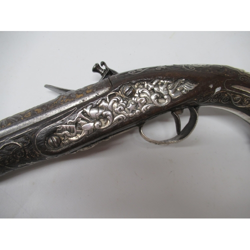 22 - Late 18th century 16 bore French - Turkish stlye flintlock holster pistol by Wilson, 11