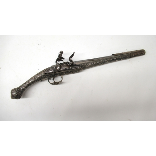 26 - 20 bore Ottoman Greek market flintlock Kubur pistol, 12.5