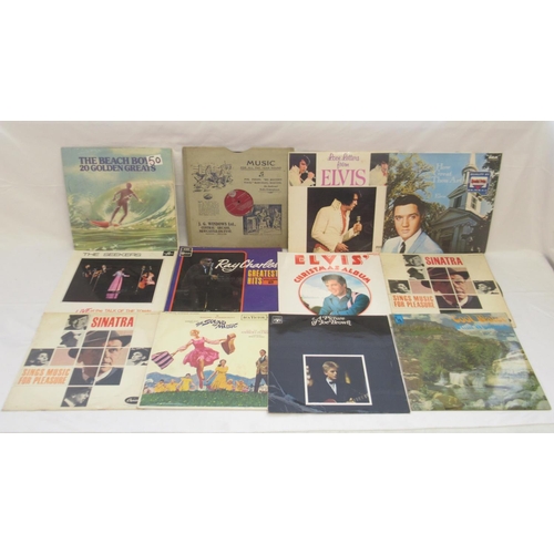 915 - Large collection of mixed vinyl records to inc. Elvis, Frank Sinatra, Johnny Cash, Elton John, Statu... 