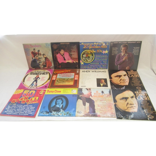 915 - Large collection of mixed vinyl records to inc. Elvis, Frank Sinatra, Johnny Cash, Elton John, Statu... 