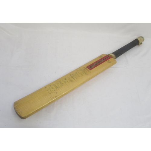 936 - Multi-Signed Cricket bat, signed by team members of Hampshire C.C.C. and Northamptonshire C.C.C.