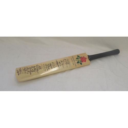 937 - Lancashire County Cricket Club signed cricket bat, by Glen Chapple, Andrew Flintoff, James Anderson,... 