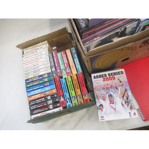 939 - Cricket - collection of Cricket books, programmes and DVDs (4 boxes)