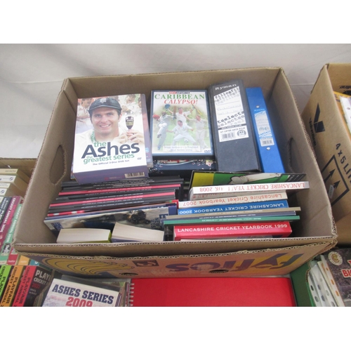 939 - Cricket - collection of Cricket books, programmes and DVDs (4 boxes)