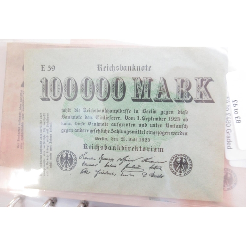 815 - Folder cont. large collection of c20th banknotes from Germany (101)