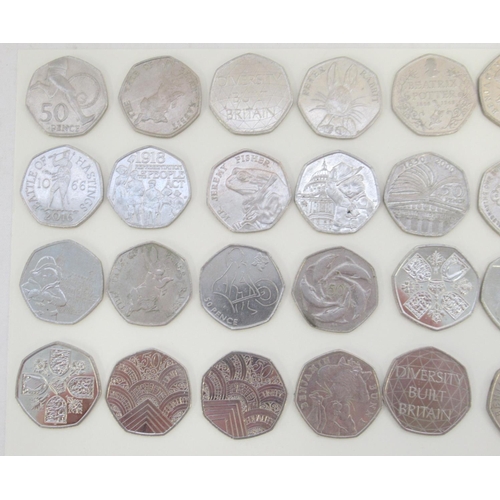 749 - Assorted collection of commemorative 50ps to inc. Diversity Built Britain, Beatrix Potters, Paddingt... 