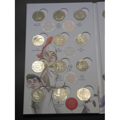 733 - The Royal Mint - The Great British Coin Hunt UK 50p Coin Collector Album, complete with Medallion to... 