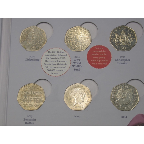 733 - The Royal Mint - The Great British Coin Hunt UK 50p Coin Collector Album, complete with Medallion to... 