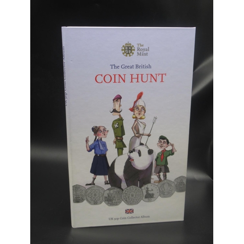 734 - The Royal Mint - The Great British Coin Hunt UK 50p Coin Collector Album, complete with Medallion to... 