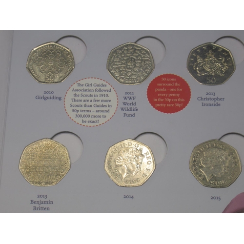 734 - The Royal Mint - The Great British Coin Hunt UK 50p Coin Collector Album, complete with Medallion to... 