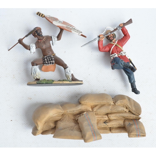 1370 - Five boxed painted metal soldier figures and figure sets from W Britain's Zulu War series to include... 