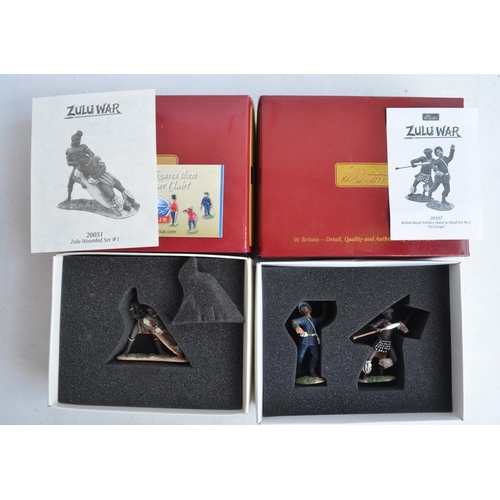 1374 - Four boxed limited edition painted metal soldier figure sets from W Britain's Zulu War series to inc... 