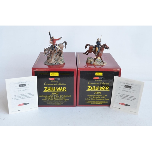 1376 - A pair of Modelzone exclusive limited edition W Britain's Zulu War painted metal 'Connoisseur Collec... 