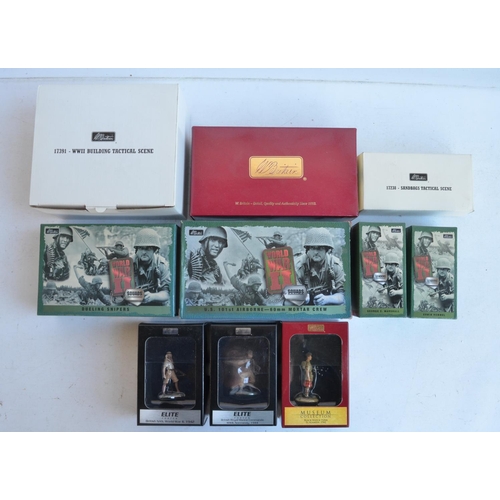 1380 - Collection of W Britain's World War II series and themed painted metal soldier figures, figure sets ... 