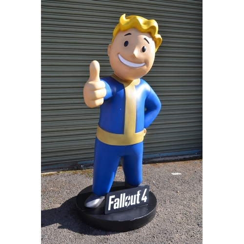 1387 - Extremely rare large fibre glass advertising model of Vault Boy for the video game Fallout 4 from Mu... 