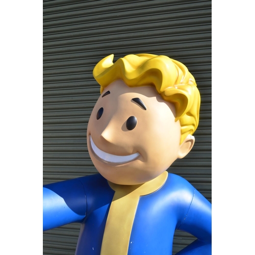 1387 - Extremely rare large fibre glass advertising model of Vault Boy for the video game Fallout 4 from Mu... 