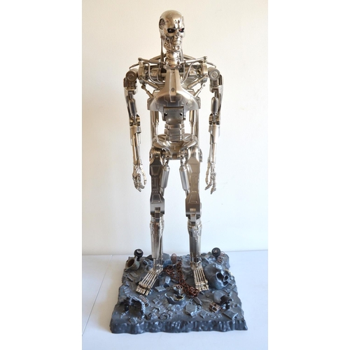 1388 - Hachette Partworks built 1/2 scale T-800 Terminator endoskeleton model with 4 binders of associated ... 