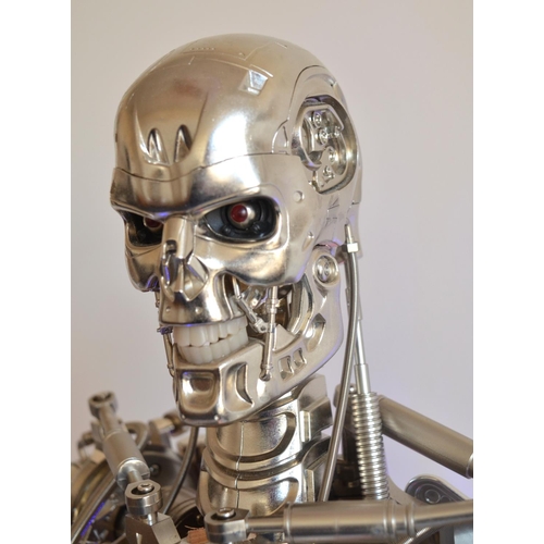 1388 - Hachette Partworks built 1/2 scale T-800 Terminator endoskeleton model with 4 binders of associated ... 