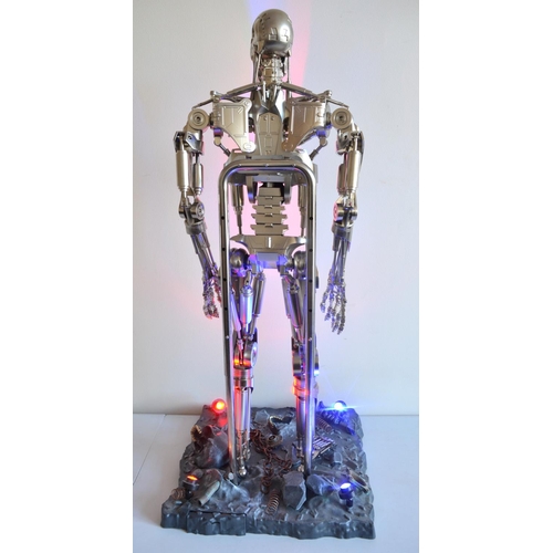 1388 - Hachette Partworks built 1/2 scale T-800 Terminator endoskeleton model with 4 binders of associated ... 