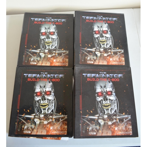 1388 - Hachette Partworks built 1/2 scale T-800 Terminator endoskeleton model with 4 binders of associated ... 