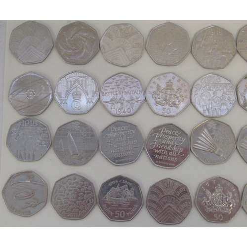 797 - Assorted collection of commemorative 50ps to inc. Diversity Built Britain, Beatrix Potters, Paddingt... 