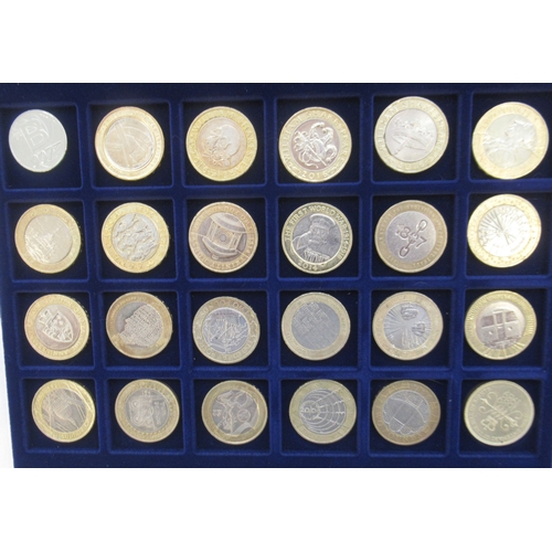 801 - 2 Aluminium cases cont. a collection of c20th British coins to inc. 23 commemorative £2s, 36 commemo... 