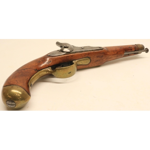 20A - Mid-19th century Belgium military percussion 14 bore pistol, 8