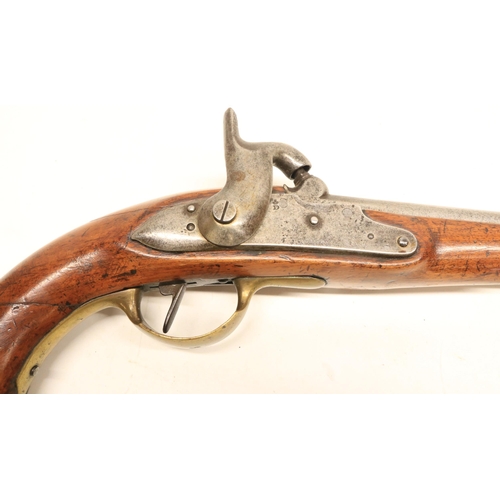 20A - Mid-19th century Belgium military percussion 14 bore pistol, 8