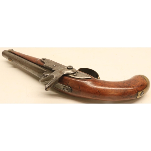 20A - Mid-19th century Belgium military percussion 14 bore pistol, 8