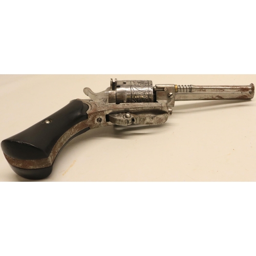 42 - Belgium six shot pinfire revolver, 3.5