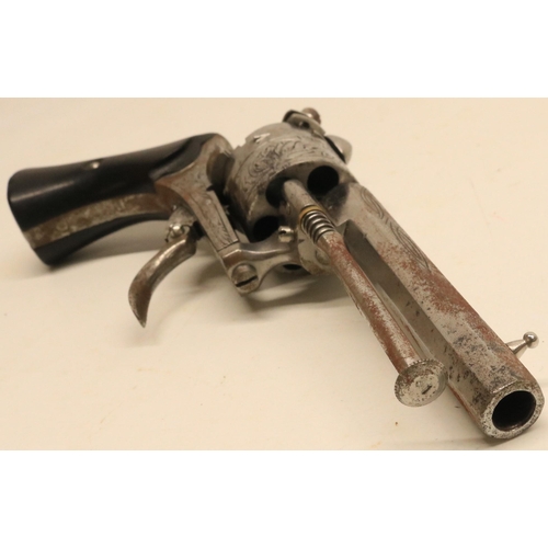 42 - Belgium six shot pinfire revolver, 3.5