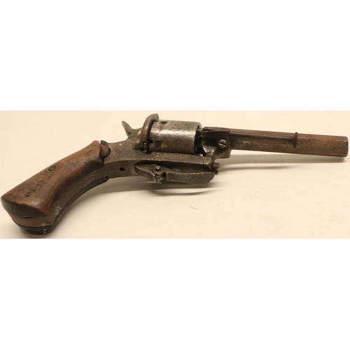 43 - Belgium six shot pinfire revolver, 3.5