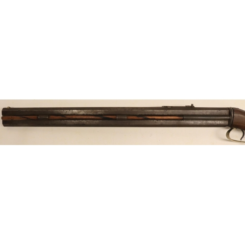 47 - Unusual mid 19th century over and under percussion carbine rifle, (approx .450 calibre) 21