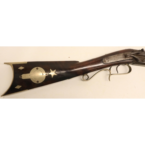 47 - Unusual mid 19th century over and under percussion carbine rifle, (approx .450 calibre) 21