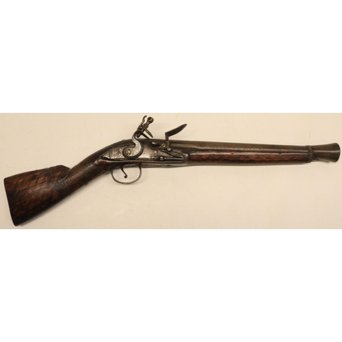 55 - Turkish flintlock blunderbuss, 11 3/4