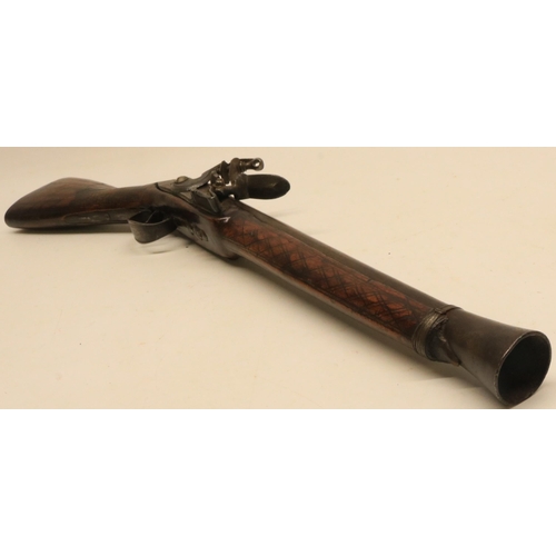 55 - Turkish flintlock blunderbuss, 11 3/4