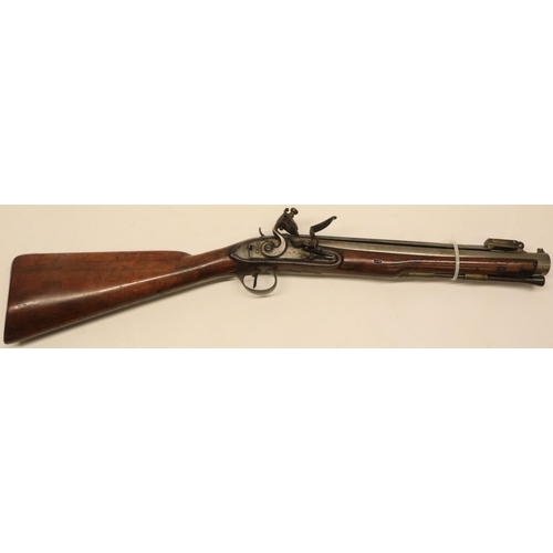 56 - Sprung bayonet flintlock blunderbuss by H. W. Mortimer, 14