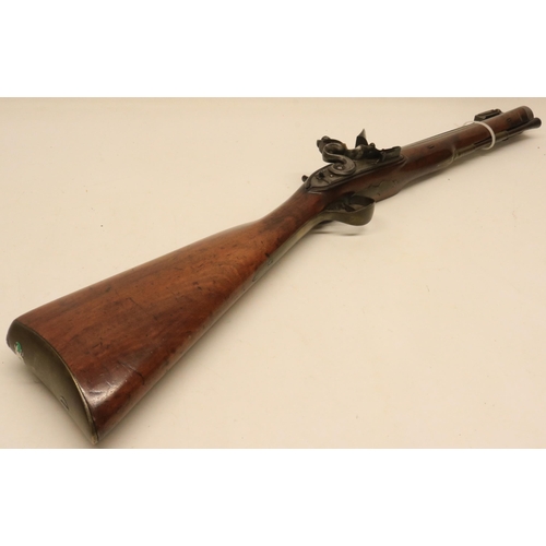 56 - Sprung bayonet flintlock blunderbuss by H. W. Mortimer, 14