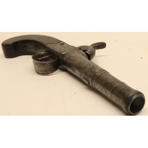 65 - Percussion 50 bore cannon barrel pocket pistol, 2.5