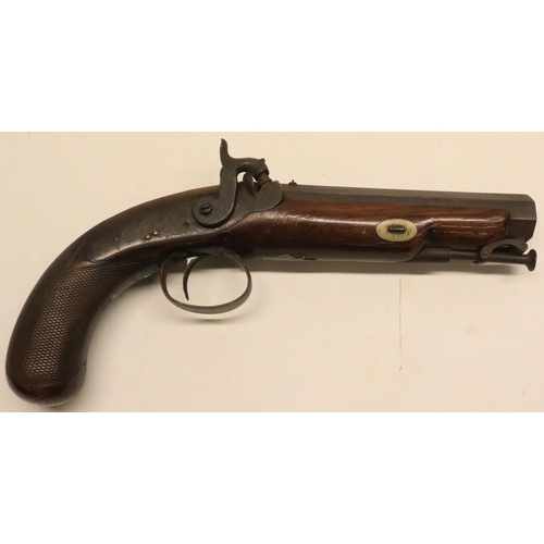 68 - 10 bore percussion pistol by Campbell Glasgow, 5.5