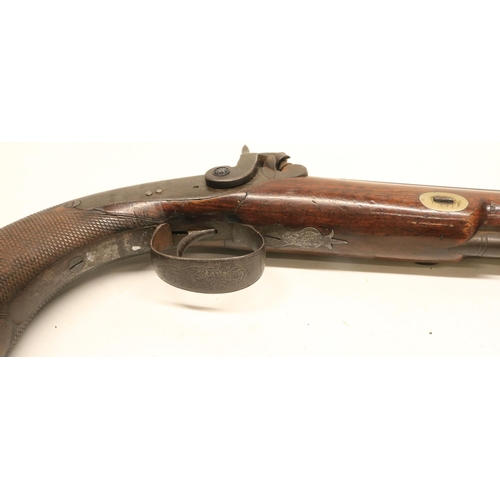 68 - 10 bore percussion pistol by Campbell Glasgow, 5.5