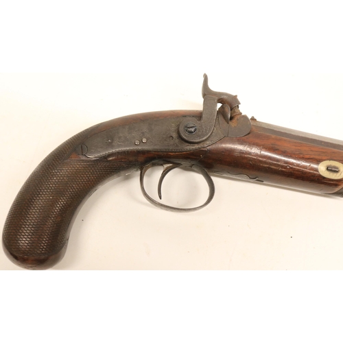 68 - 10 bore percussion pistol by Campbell Glasgow, 5.5