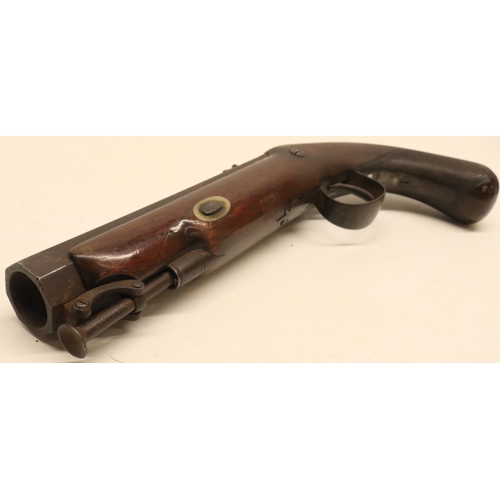 68 - 10 bore percussion pistol by Campbell Glasgow, 5.5