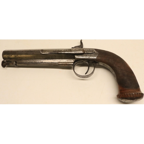 70 - Percussion 16 bore belt pistol by Williams & Powell Liverpool, 5