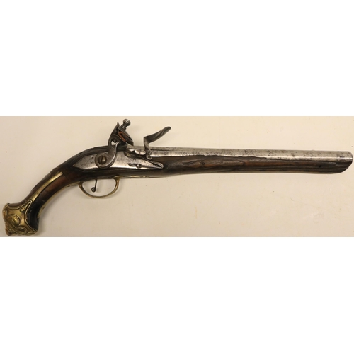 74 - 18th/19th century Eastern made 16 bore flintlock holster pistol, 12