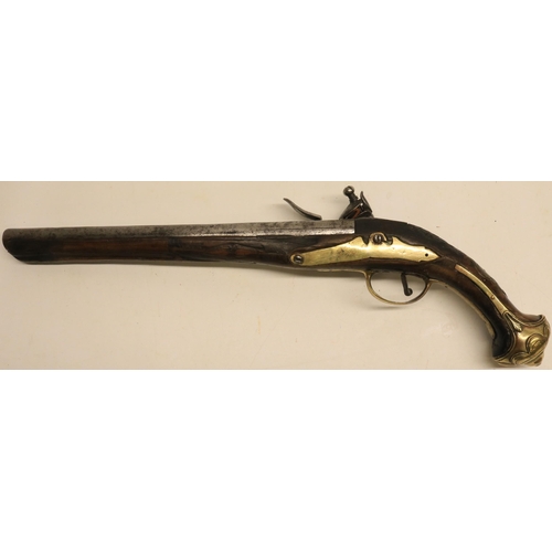 74 - 18th/19th century Eastern made 16 bore flintlock holster pistol, 12