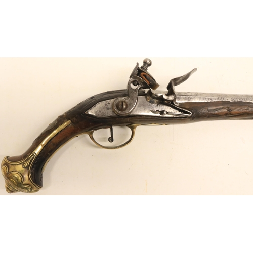 74 - 18th/19th century Eastern made 16 bore flintlock holster pistol, 12