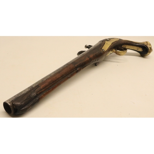 74 - 18th/19th century Eastern made 16 bore flintlock holster pistol, 12