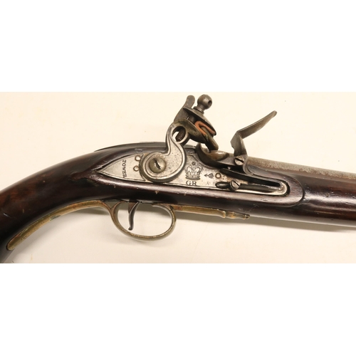 75 - Tower long sea service flintlock pistol, 12