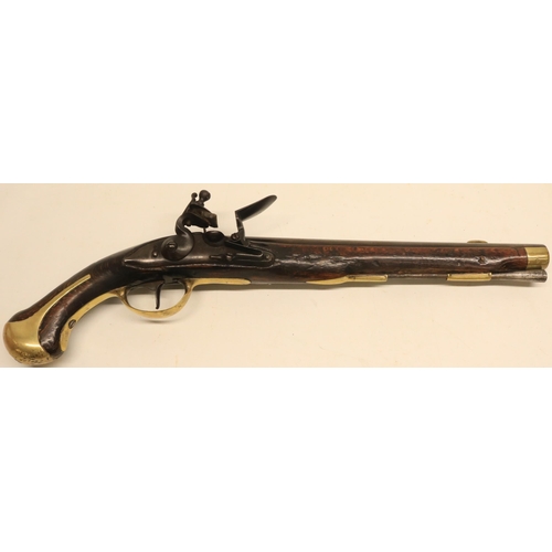 76 - 18th/19th century Belgian made Danish .700 flintlock military 1772 pattern cavalry holster pistol, 1... 